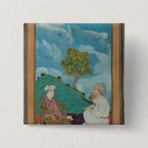 Ms D-181 fol.9 A Teacher and his Pupil, 1674 15 Cm Square Badge