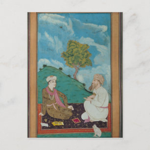 Ms D-181 fol.9 A Teacher and his Pupil, 1674 Postcard