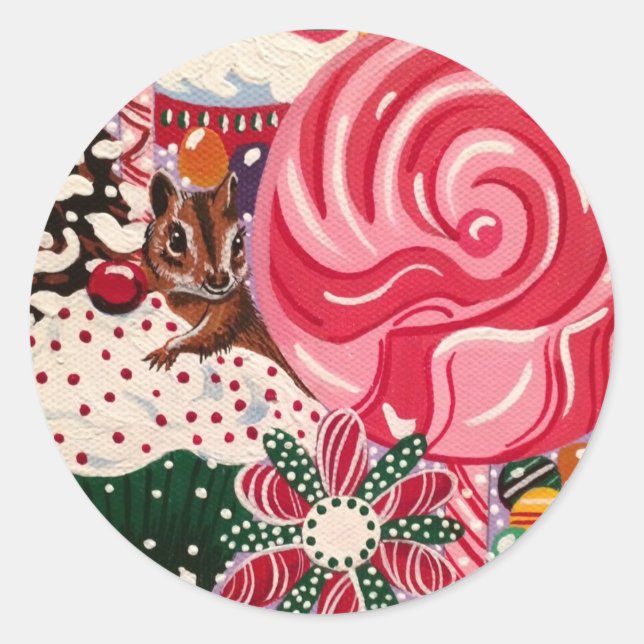 "Ms Elizabeth's Peppermint World" Classic Round Sticker (Front)