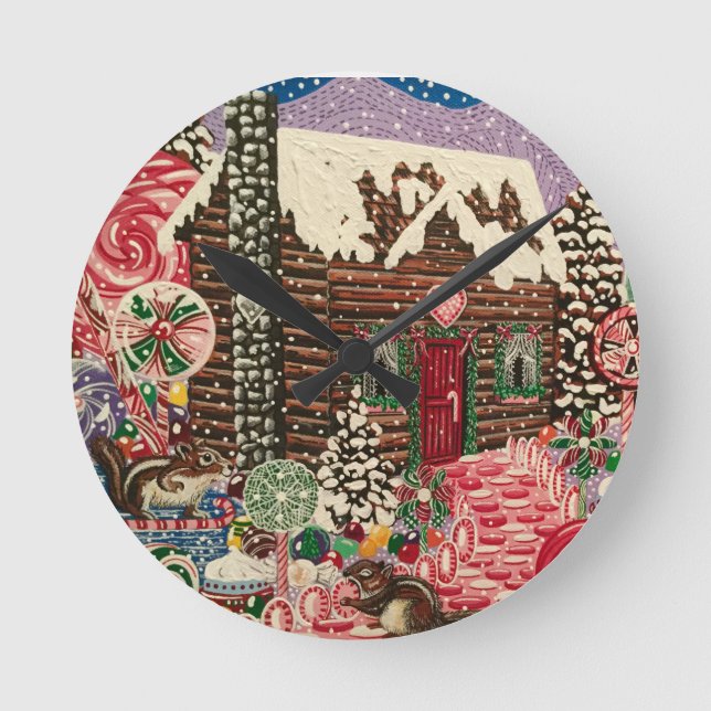 Ms. Elizabeth's Peppermint World Round Clock (Front)