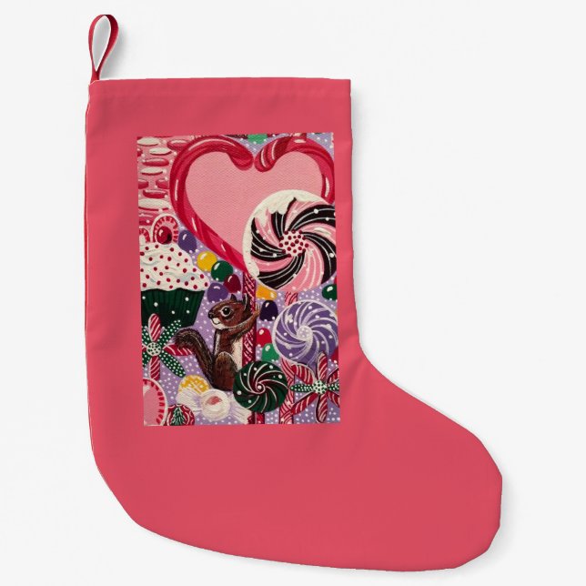 "Ms. Elizabeth's Peppermint World" Small Christmas Stocking (Front)