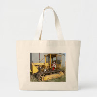 Ms Ella checks out farm equipment Large Tote Bag