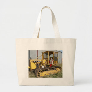 Ms Ella checks out farm equipment Large Tote Bag