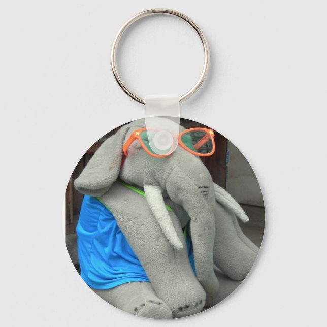 Ms Ella goes to the pool Key Ring (Front)