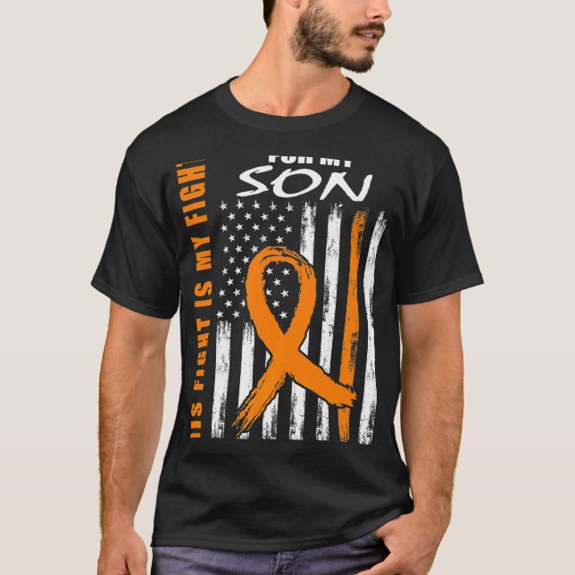 MS Family Fight Son Multiple Sclerosis American Fl T-Shirt (Front)