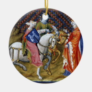 Ms Fr. 120 The Lady of the Lake Meeting Guinevere, Ceramic Tree Decoration
