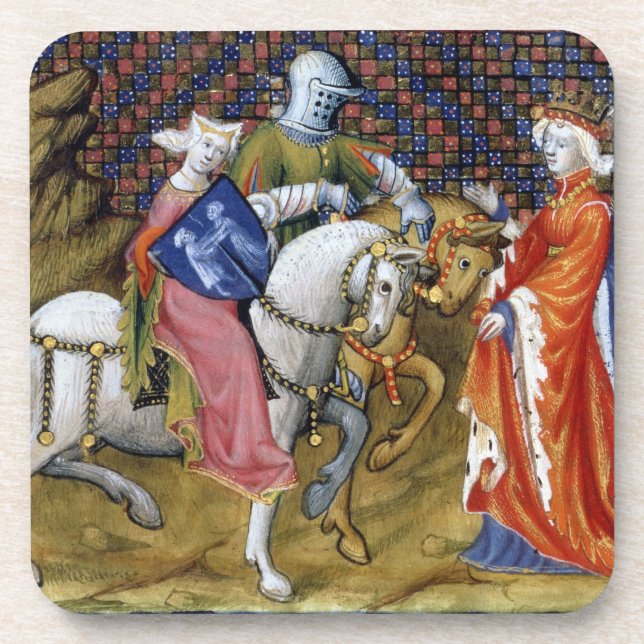 Ms Fr. 120 The Lady of the Lake Meeting Guinevere, Coaster (Front)