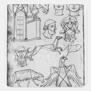 Ms Fr 19093 fol.18v Various drawings Square Sticker