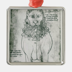 Ms Fr 19093 fol.24v Lion and Porcupine Metal Tree Decoration