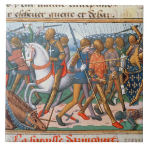 Ms Fr 5054 f.11 The Battle of Agincourt, 1415, fro Ceramic Tile