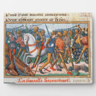 Ms Fr 5054 f.11 The Battle of Agincourt, 1415, fro Plaque