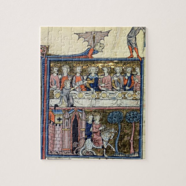 Ms Fr 95 f.326 King Arthur and his Knights around Jigsaw Puzzle (Vertical)