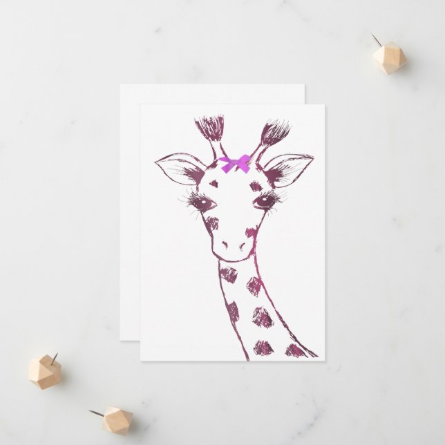 Ms. Giraffe Cute Sarcastic Design  Announcement (Front/Back In Situ)