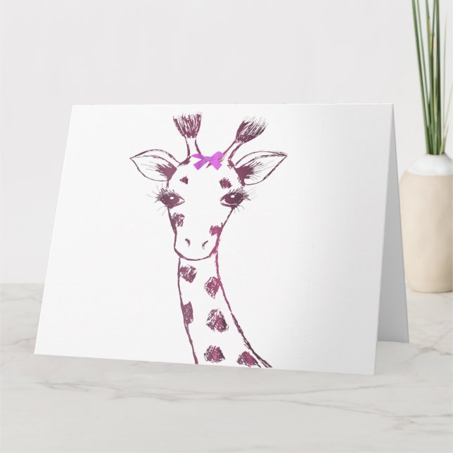 Ms. Giraffe Cute Sarcastic Design  Thank You Card (Front)