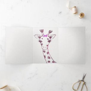 Ms. Giraffe Cute Sarcastic Design  Tri-Fold Announcement