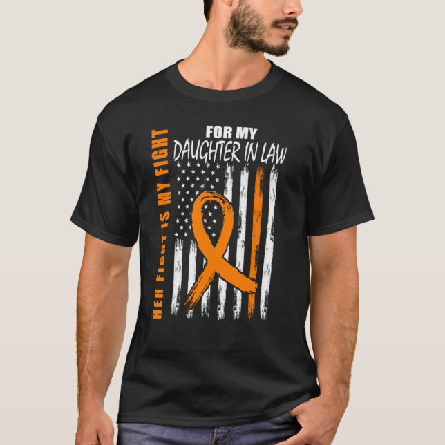 MS Her Fight Daughter In Law Multiple Sclerosis Fl T-Shirt (Front)