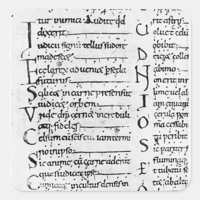 Ms. Latin Lectionary Square Sticker (Front)