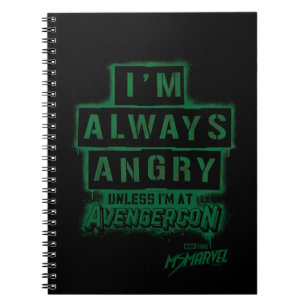 Ms. Marvel   Avengercon - Hulk "I'm Always Angry" Notebook