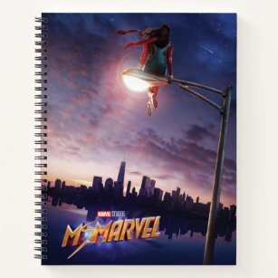 Ms. Marvel   Sitting On Street Light Notebook
