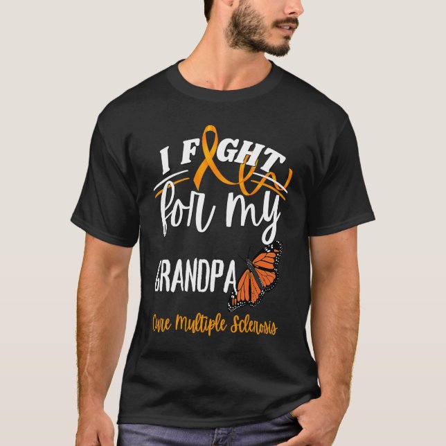 MS Multiple Sclerosis Awareness Cure MS Butterfly  T-Shirt (Front)