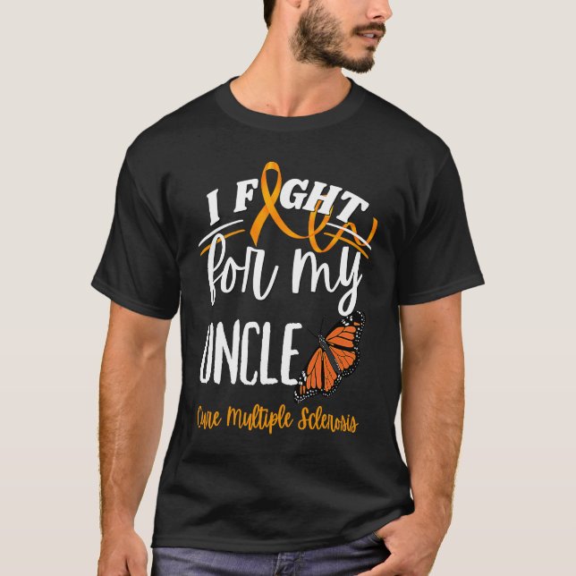 MS Multiple Sclerosis Awareness Cure MS Butterfly  T-Shirt (Front)