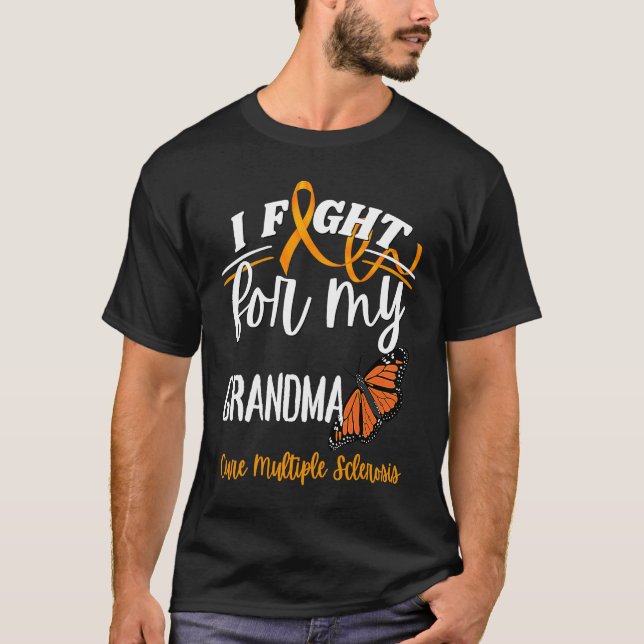 MS Multiple Sclerosis Awareness Cure MS Butterfly  T-Shirt (Front)