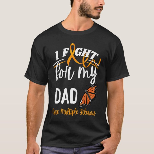MS Multiple Sclerosis Awareness Dad Cure Monarch B T-Shirt (Front)