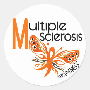 MS Multiple Sclerosis BUTTERFLY 3.1 Classic Round Sticker
