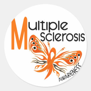 MS Multiple Sclerosis BUTTERFLY 3.1 Classic Round Sticker