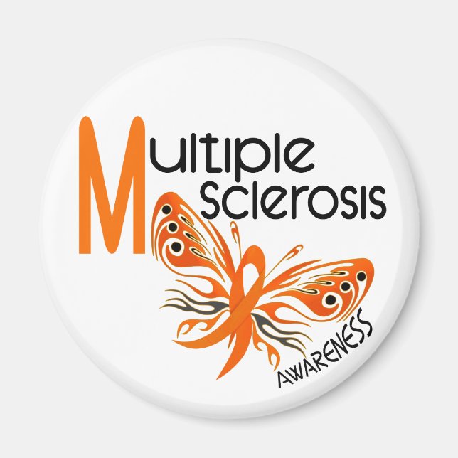MS Multiple Sclerosis BUTTERFLY 3.1 Magnet (Front)
