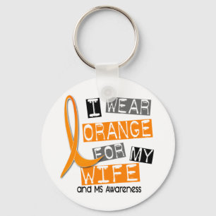 MS Multiple Sclerosis I Wear Orange For My Wife 37 Key Ring