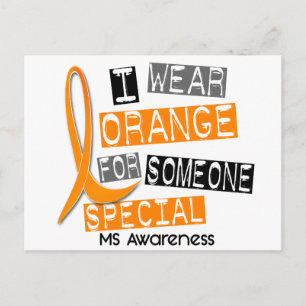MS Multiple Sclerosis Orange For Someone Special Postcard