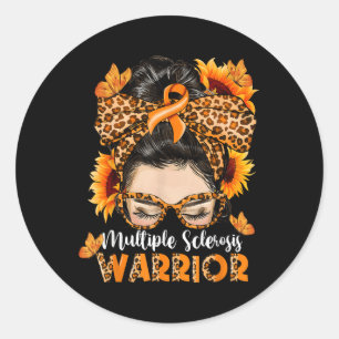 Ms Multiple Sclerosis Warrior Awareness Orange Mes Classic Round Sticker