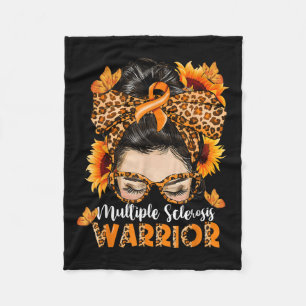 Ms Multiple Sclerosis Warrior Awareness Orange Mes Fleece Blanket