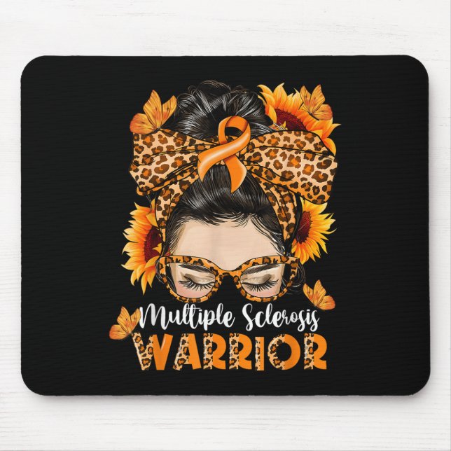 Ms Multiple Sclerosis Warrior Awareness Orange Mes Mouse Pad (Front)