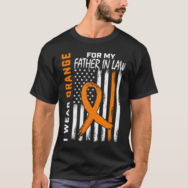 MS Orange Father In Law Multiple Sclerosis Awarene T-Shirt (Front)