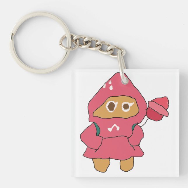 Ms Paint cookie run strawberry cookie Key Ring (Front)