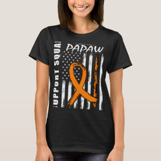 MS Papaw Multiple Sclerosis Awareness USA Flag Fam T-Shirt