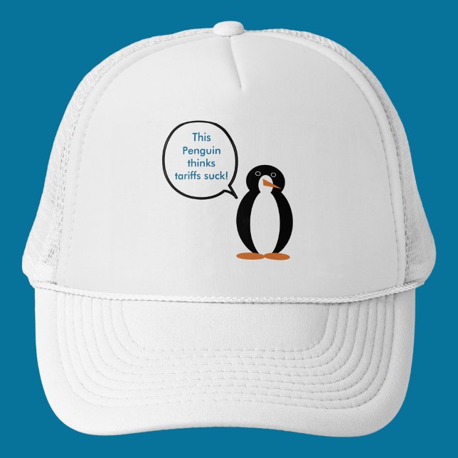 Ms. Penguin Says Tariffs Suck Trucker Hat (Creator Uploaded)