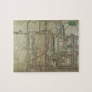 Ms R 171 f.285 Plan of Canterbury Cathedral and th Jigsaw Puzzle