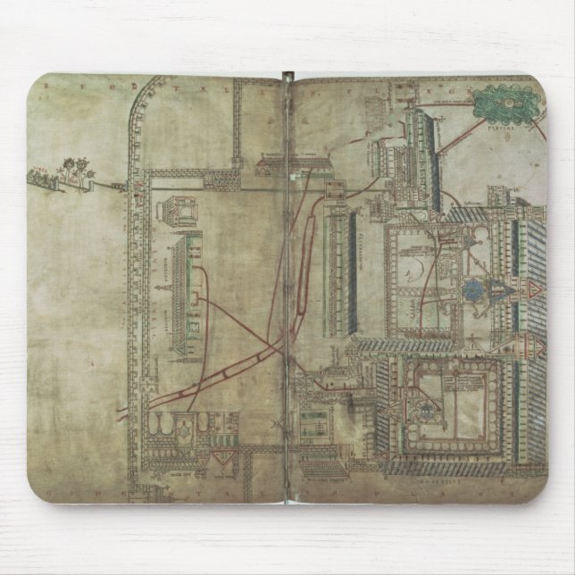 Ms R 171 f.285 Plan of Canterbury Cathedral and th Mouse Pad (Front)