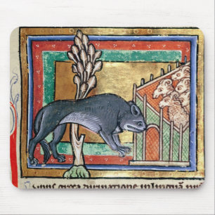 MS Roy A wolf outside a sheep fold Mouse Pad