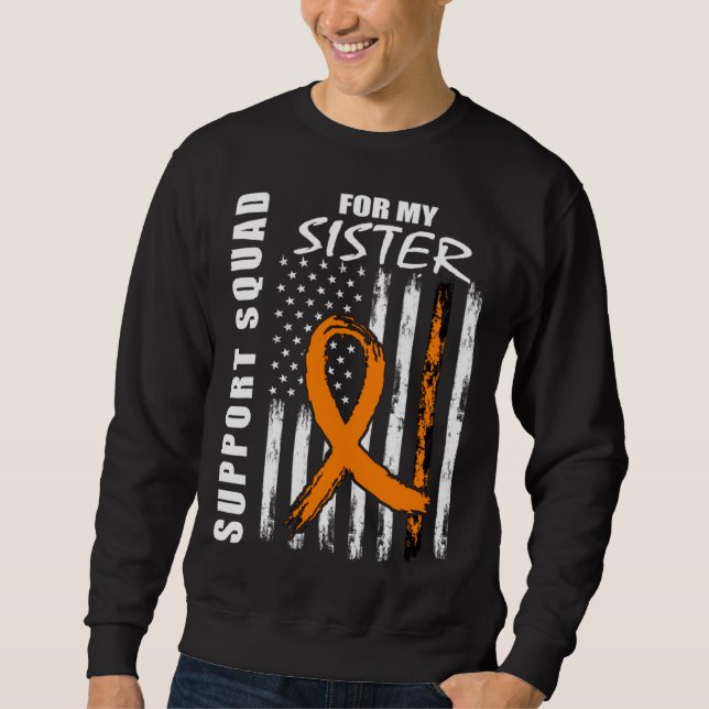 MS Sister Multiple Sclerosis Awareness USA Flag Fa Sweatshirt (Front)