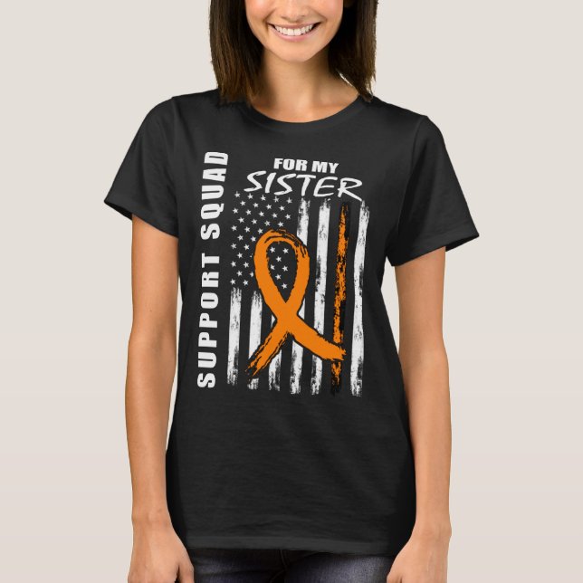 MS Sister Multiple Sclerosis Awareness USA Flag Fa T-Shirt (Front)