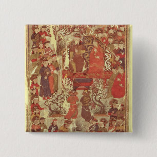 Ms. Supp. Pers.Genghis Khan and his wife 15 Cm Square Badge