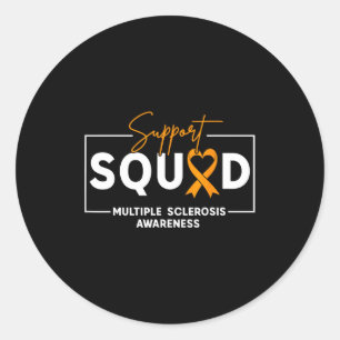 Ms support squad multiple sclerosis awareness classic round sticker