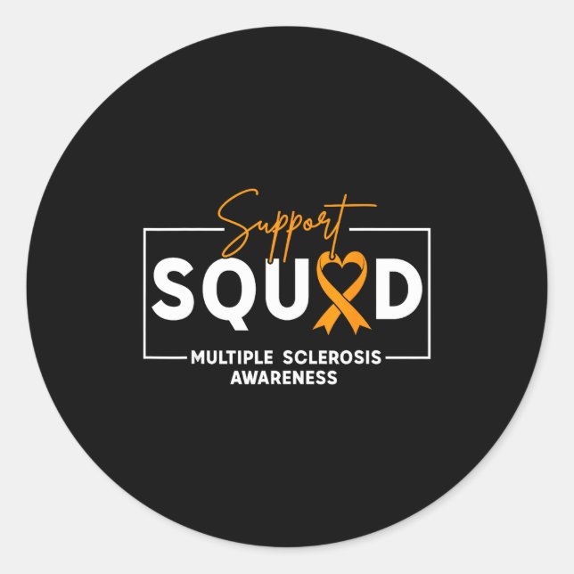 Ms support squad multiple sclerosis awareness classic round sticker (Front)