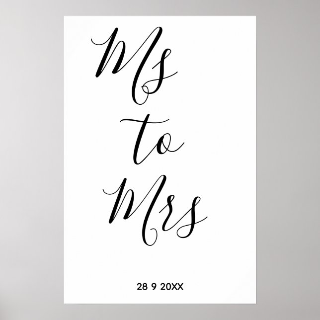 Ms to Mrs bridal shower Poster (Front)