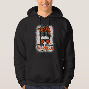 Ms Warrior Messy Bun Leopard Multiple Sclerosis A Hoodie