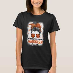 Ms Warrior Messy Bun Leopard  Multiple Sclerosis A T-Shirt